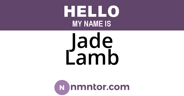 Jade Lamb