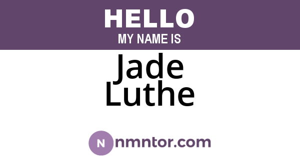 Jade Luthe