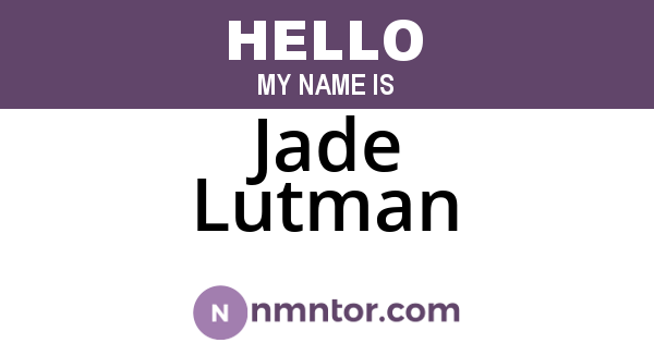 Jade Lutman
