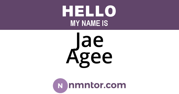 Jae Agee