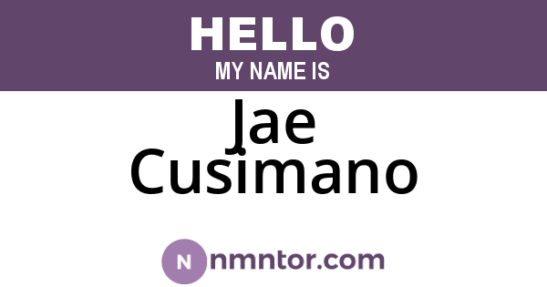 Jae Cusimano