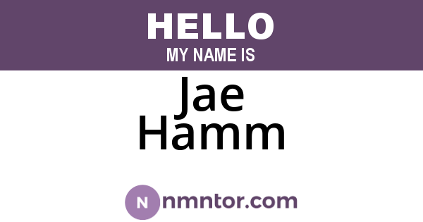 Jae Hamm