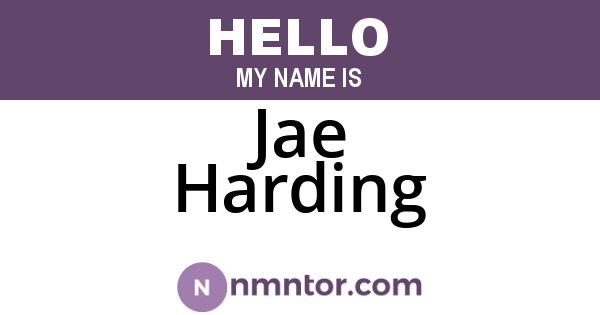 Jae Harding