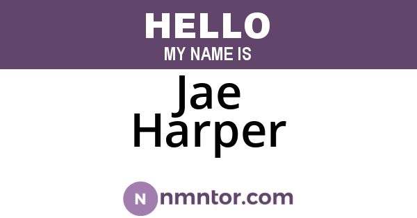 Jae Harper