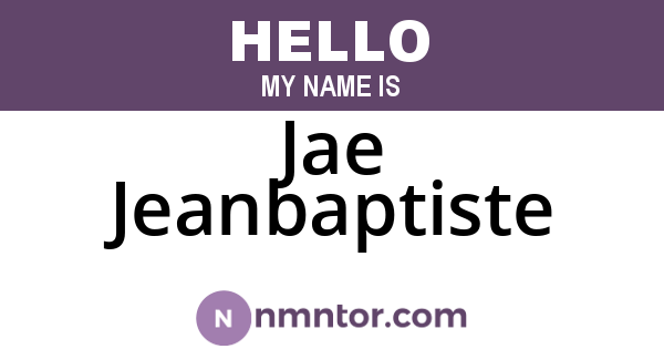 Jae Jeanbaptiste