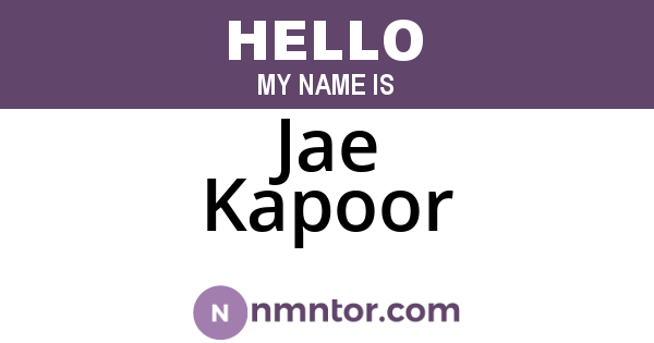 Jae Kapoor