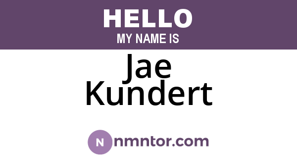 Jae Kundert