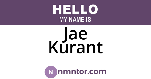 Jae Kurant