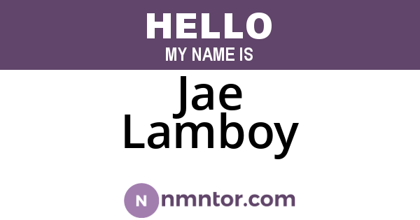 Jae Lamboy