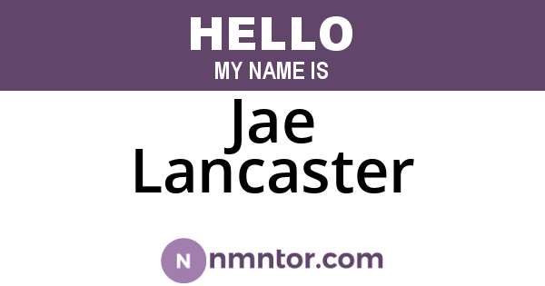 Jae Lancaster