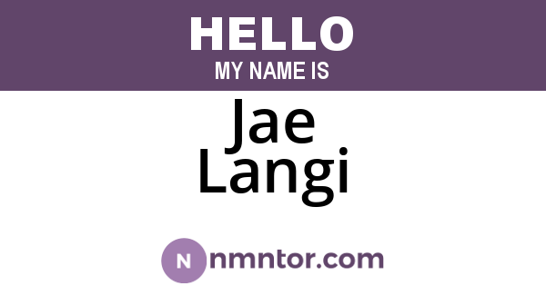 Jae Langi