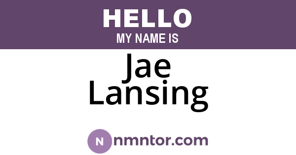 Jae Lansing