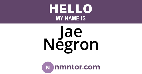 Jae Negron