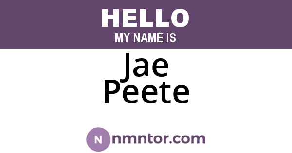Jae Peete