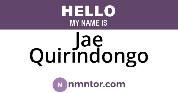 Jae Quirindongo