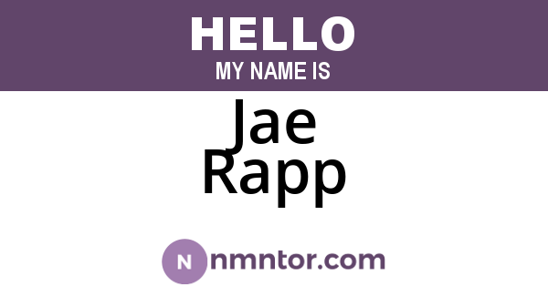 Jae Rapp