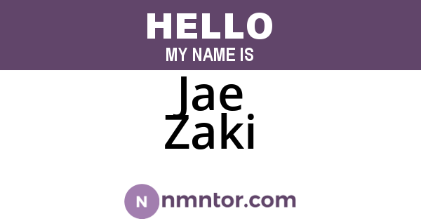 Jae Zaki