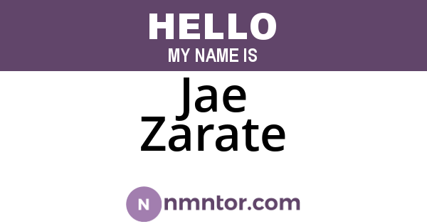 Jae Zarate