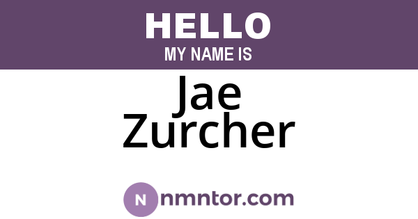Jae Zurcher