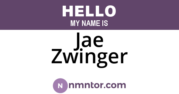 Jae Zwinger