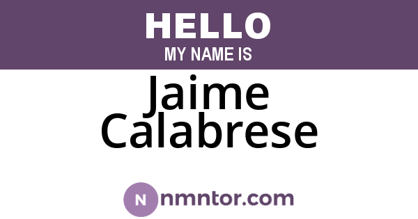 Jaime Calabrese