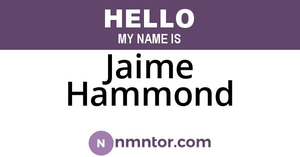 Jaime Hammond