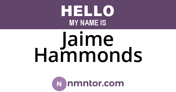 Jaime Hammonds