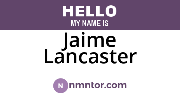 Jaime Lancaster
