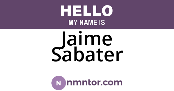 Jaime Sabater
