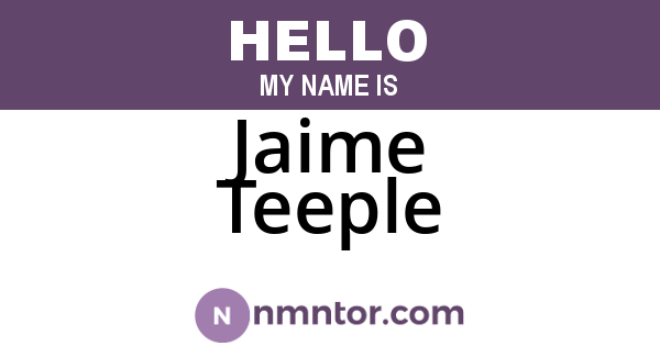 Jaime Teeple