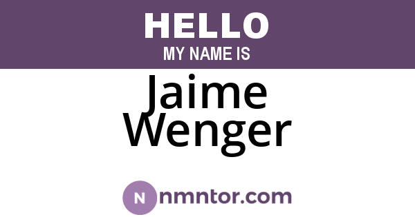 Jaime Wenger