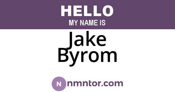 Jake Byrom