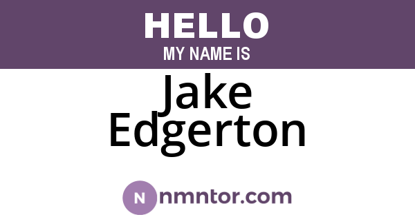 Jake Edgerton