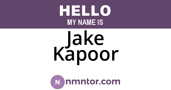 Jake Kapoor
