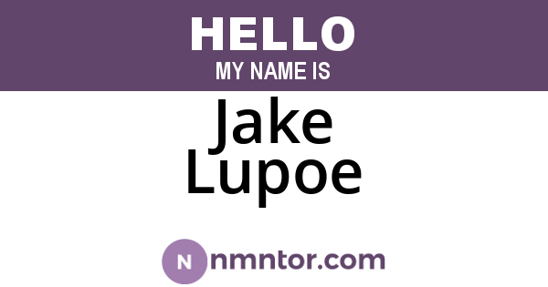 Jake Lupoe