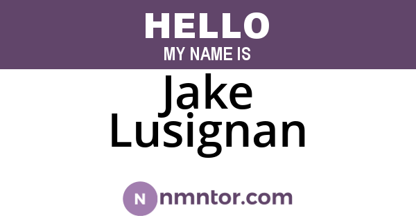 Jake Lusignan