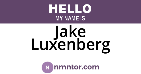 Jake Luxenberg