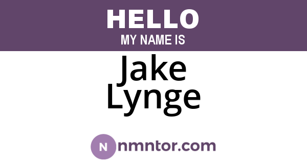 Jake Lynge