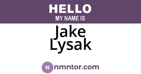 Jake Lysak