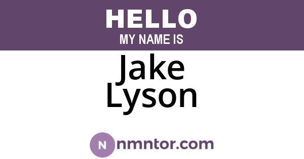 Jake Lyson