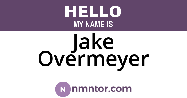 Jake Overmeyer