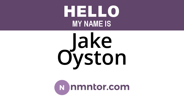 Jake Oyston