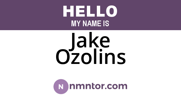 Jake Ozolins