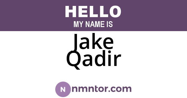 Jake Qadir