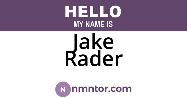 Jake Rader