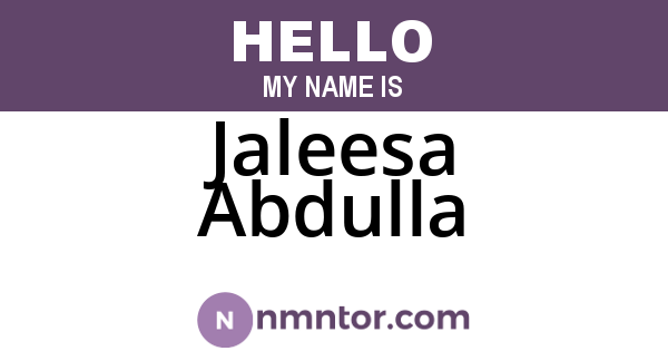 Jaleesa Abdulla