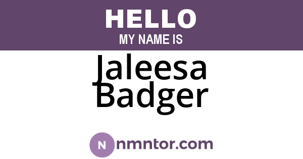 Jaleesa Badger