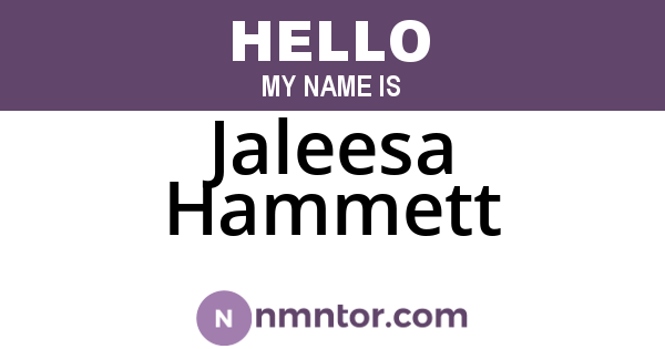 Jaleesa Hammett