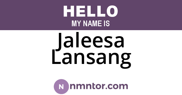 Jaleesa Lansang
