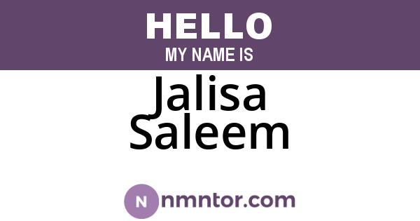 Jalisa Saleem